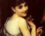 A Young Beauty Holding A Red Rose - 埃蒂安·阿道夫·皮奥特